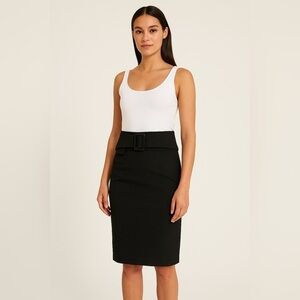 ✨4/$30 Le Château Black Belted High-Waist Pencil Skirt